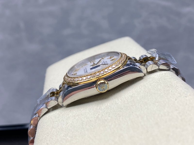 Datejust 31mm Yellow Gold Steel Diamond Bezel White Dial