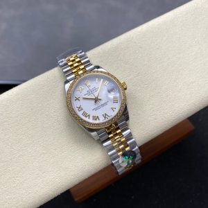 Datejust 31mm Yellow Gold Steel Diamond Bezel White Dial