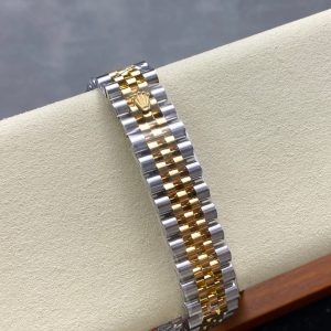 Datejust 31mm Yellow Gold Steel Diamond Bezel Champagne Dial Diamond Numerals