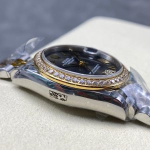 Datejust 31mm Yellow Gold Steel Diamond Bezel Dark Grey Dial