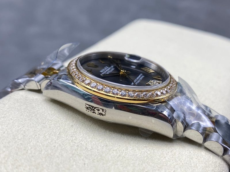 Datejust 31mm Yellow Gold Steel Diamond Bezel Dark Grey Dial