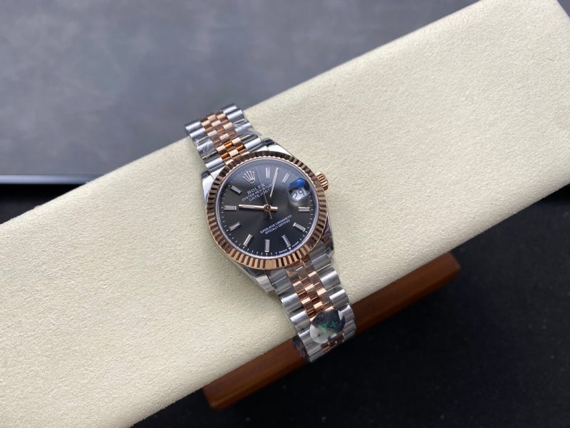 Datejust 31mm Pink Gold Steel Dark Grey Dial