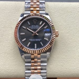 Datejust 31mm Pink Gold Steel Dark Grey Dial