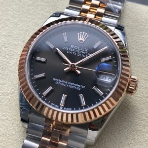 Datejust 31mm Pink Gold Steel Dark Grey Dial