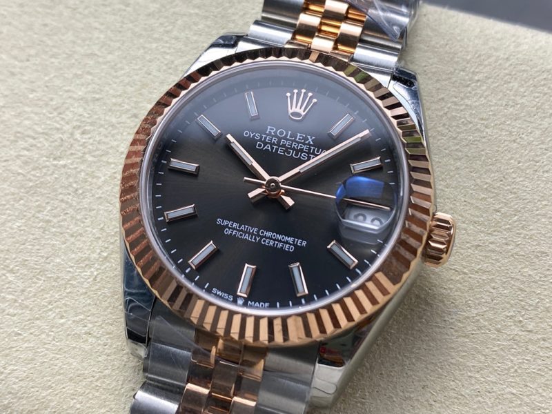 Datejust 31mm Pink Gold Steel Dark Grey Dial