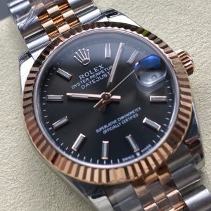 Datejust 31mm Pink Gold Steel Dark Grey Dial
