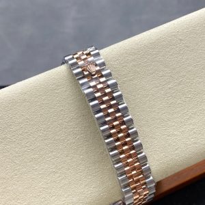 Datejust 31mm Pink Gold Steel Diamond Bezel Dark Grey Dial