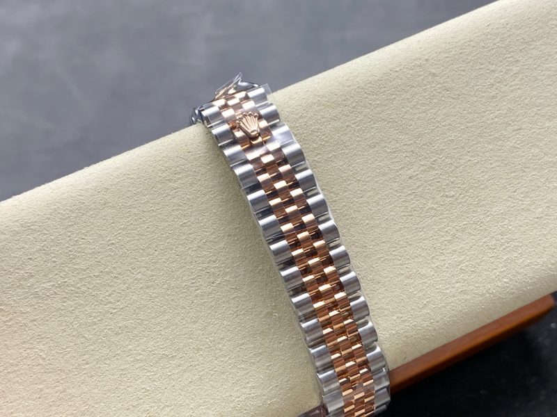 Datejust 31mm Pink Gold Steel Diamond Bezel Pink Dial