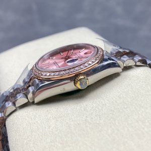Datejust 31mm Pink Gold Steel Diamond Bezel Pink Dial