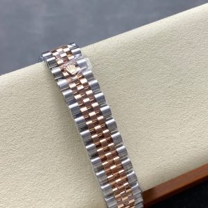 Datejust 31mm Pink Gold Steel Diamond Bezel Chocolate Dial