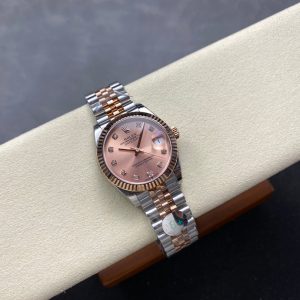 Datejust 31mm Pink Gold Steel Salmon Dial Diamond Numerals