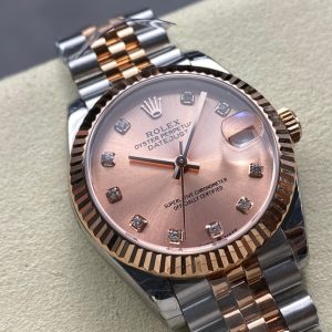 Datejust 31mm Pink Gold Steel Salmon Dial Diamond Numerals