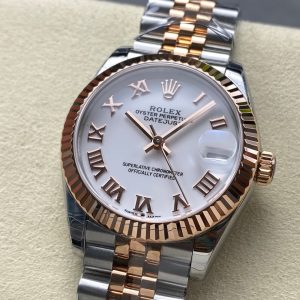Datejust 31mm Pink Gold Steel White Dial