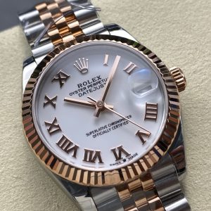 Datejust 31mm Pink Gold Steel White Dial