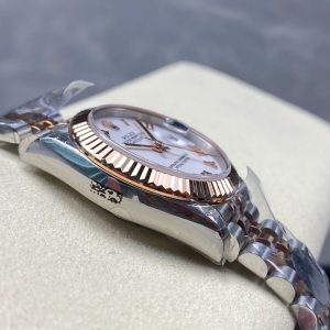 Datejust 31mm Pink Gold Steel White Dial