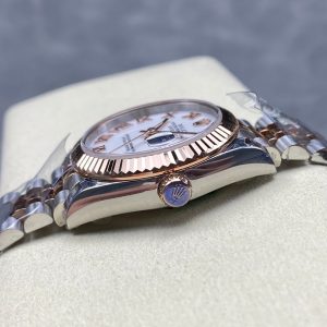 Datejust 31mm Pink Gold Steel White Dial