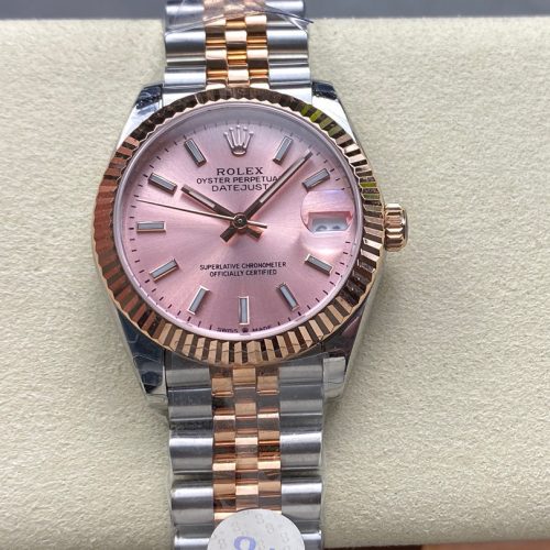 Datejust 31mm Pink Gold Steel Pink Dial
