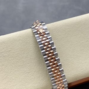Datejust 31mm Pink Gold Steel Diamond Bezel White Mop Dial