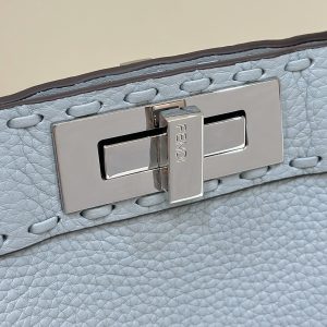 PEEKABOO ISEEU 33 IN BABY BLUE GRAINED CALFSKIN SILVER HARDWARE