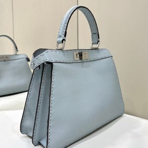 PEEKABOO ISEEU 33 IN BABY BLUE GRAINED CALFSKIN SILVER HARDWARE