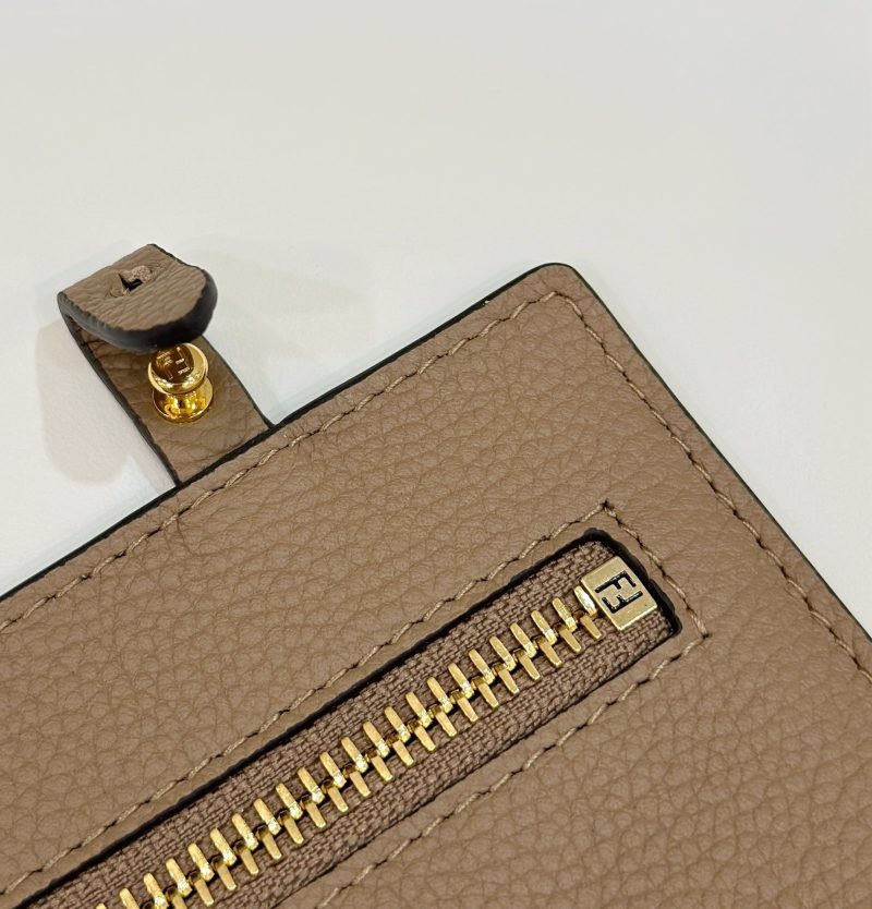 FendiI ROLL 33 TOTE BAG IN PEANUT BROWN MIX WHITE CANVAS