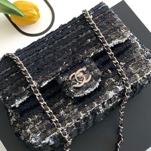Chanel 2026 Bag 21cm Black Sequin 331214