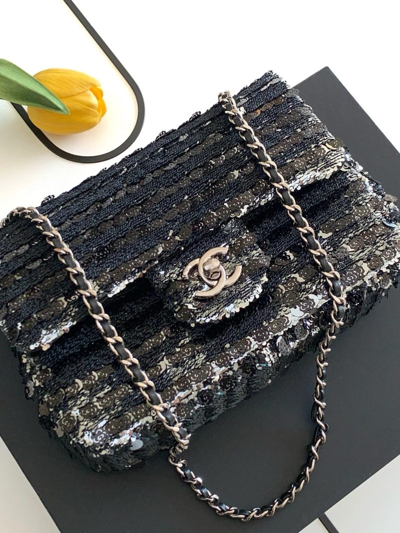 Chanel 2026 Bag 21cm Black Sequin 331214