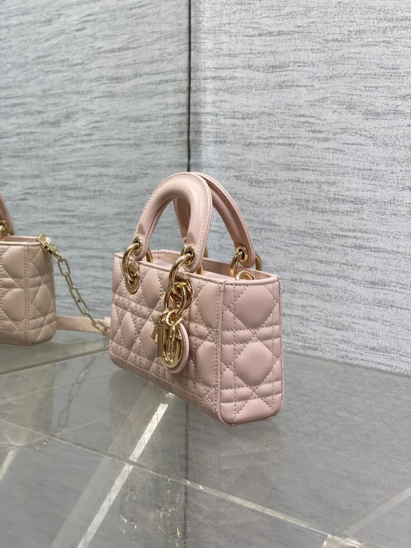 Dior 2026 Micro Lady D-Joy Bag 19cm Powder Pink Cannage Lambskin