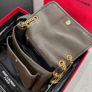 YSL Handbag 28 Taupe Pattern Lambskin