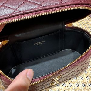 YSL Gaby Vanity Bag 18 Burgundy Quilted Calfskin
