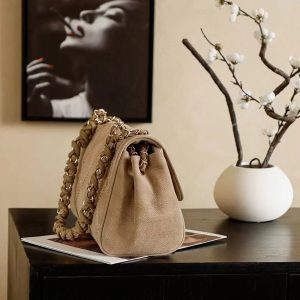 Chanel 2026 Ultimate Stitch Bag 30cm Beige and Black Suede Leather