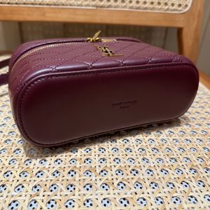 YSL Gaby Vanity Bag 18 Burgundy Quilted Calfskin