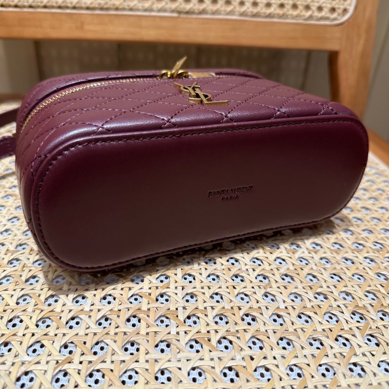 YSL Gaby Vanity Bag 18 Burgundy Quilted Calfskin