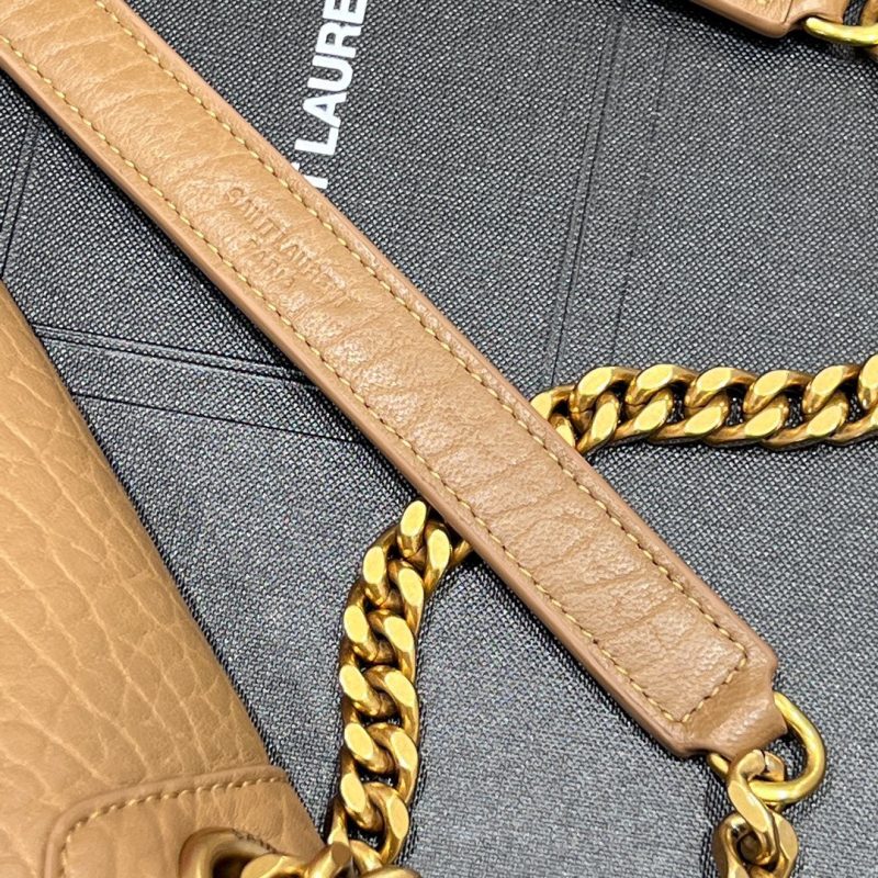 YSL Handbag 28 Tan Brown Pattern Lambskin