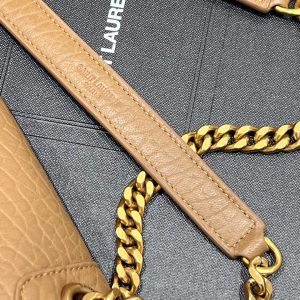 YSL Handbag 28 Tan Brown Pattern Lambskin