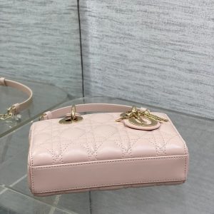 Dior 2026 Micro Lady D-Joy Bag 19cm Powder Pink Cannage Lambskin