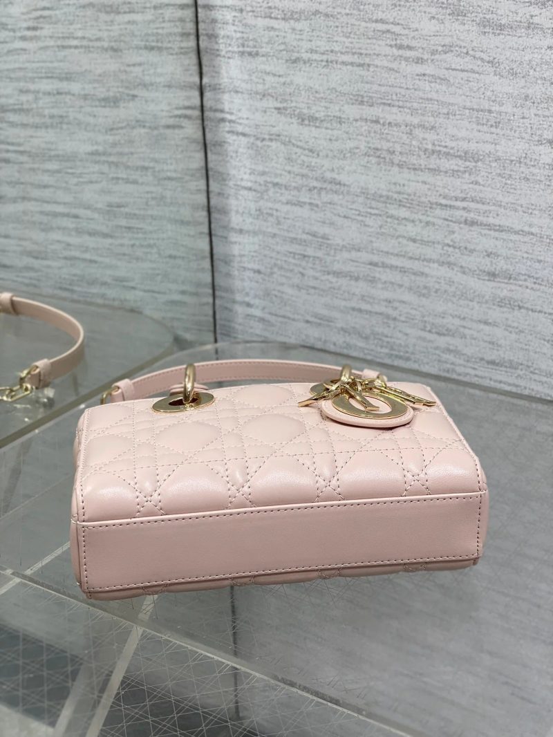 Dior 2026 Micro Lady D-Joy Bag 19cm Powder Pink Cannage Lambskin