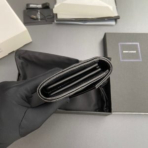 Saint Laurent Cassandre Matelasse Large Flap Wallet 19cm Black Leather