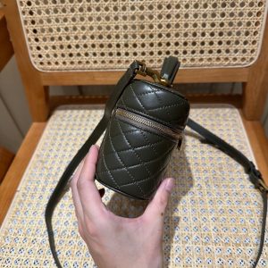 YSL Gaby Vanity Bag 18 Olive Green Quilted Calfskin