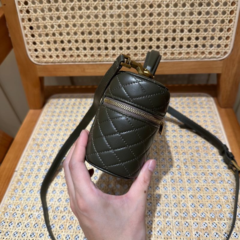 YSL Gaby Vanity Bag 18 Olive Green Quilted Calfskin