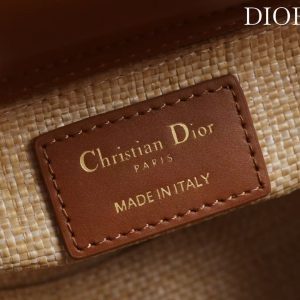 Dior 2026 Lady Dior Bag 24cm Beige Brown Raffia Leather