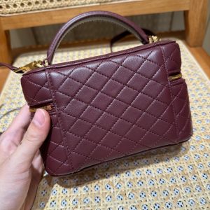 YSL Gaby Vanity Bag 18 Burgundy Quilted Calfskin