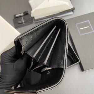 Saint Laurent Cassandre Matelasse Large Flap Wallet 19cm Black Leather