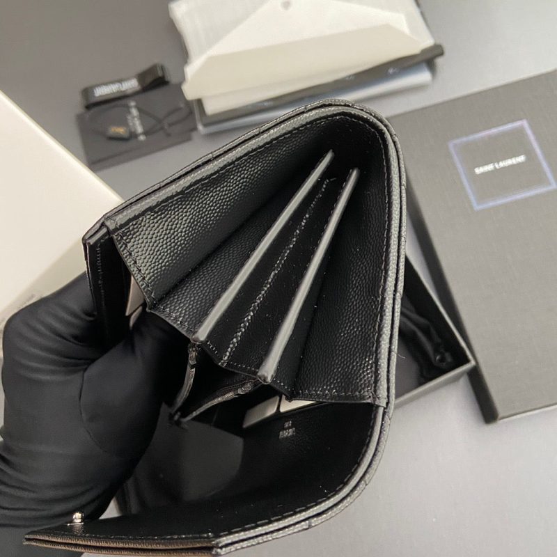 Saint Laurent Cassandre Matelasse Large Flap Wallet 19cm Black Leather