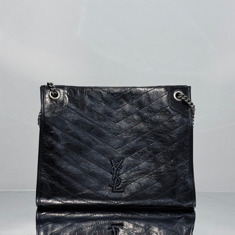 YSL Niki Shopping Bag 33 Black Quilted Calfskin