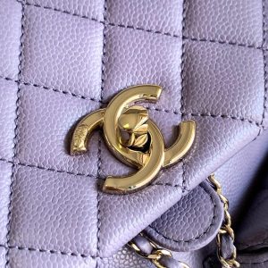 CHANEL 25S BACKPACK 17.5 CM IN PURPLE LAMBSKIN