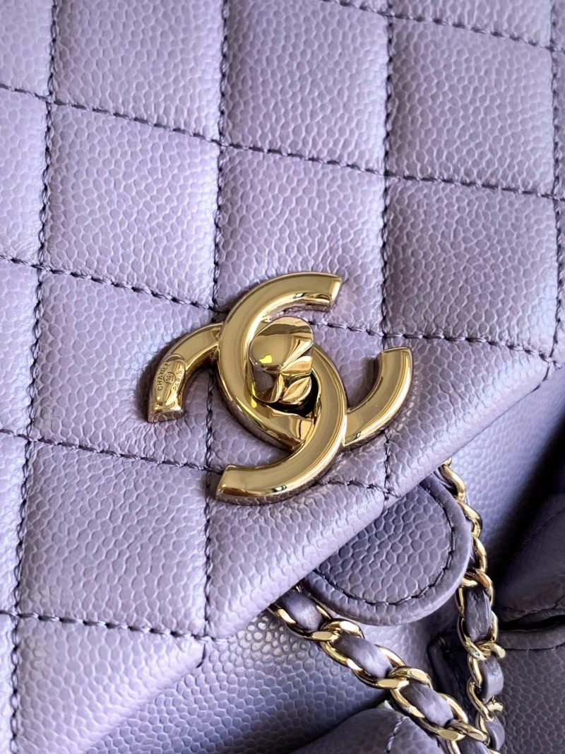 CHANEL 25S BACKPACK 17.5 CM IN PURPLE LAMBSKIN