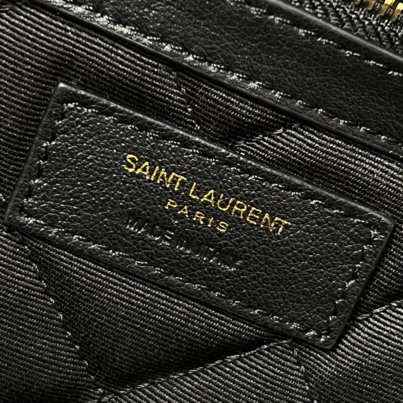 YSL Travel Bag 59 Black Quilted Calfskin Leather Gold Hardware