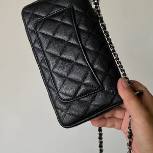 Chanel 2026 Mahjong Clutch With Chain 21cm Black Caviar Leather