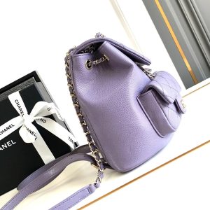CHANEL 25S BACKPACK 17.5 CM IN PURPLE LAMBSKIN